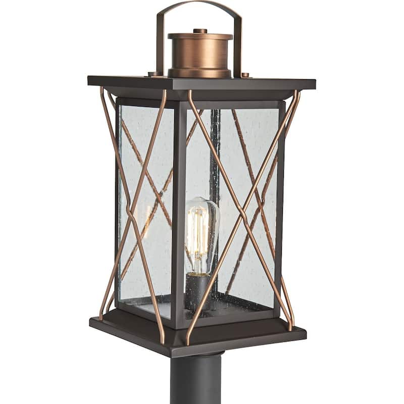 Barlowe Collection Antique Bronze One-Light Post Lantern - 19.300" x 12.400" x 12.400"