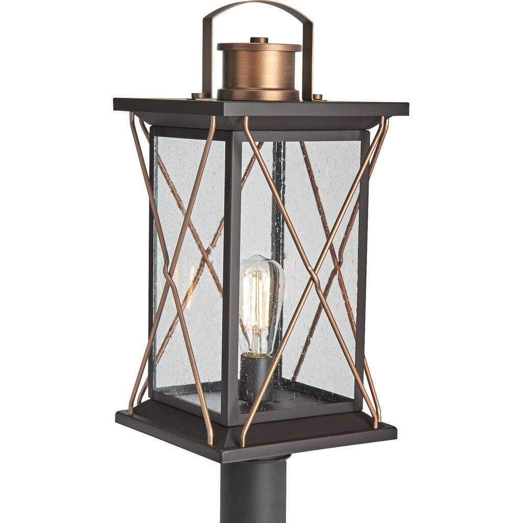 Barlowe Collection Antique Bronze One-Light Post Lantern - 19.300" x 12.400" x 12.400"