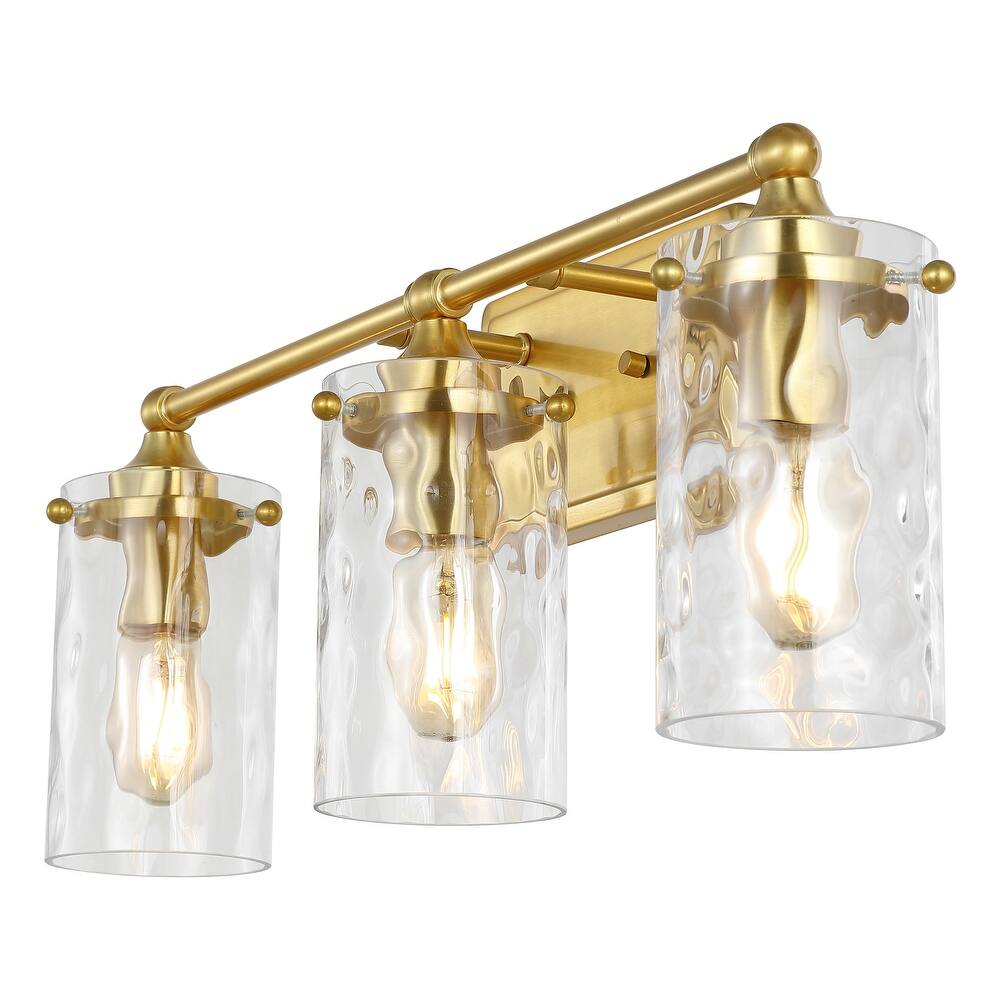 SAFAVIEH Lighting Mavluda 3-Light 24-inch Glass Shade Wall Sconce (LED Bulbs Included) - 23.5 In. W x 6 In. D x 9 In. H