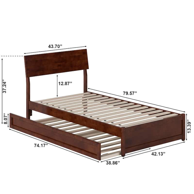 Norla Wood Platform Bed with Trundle