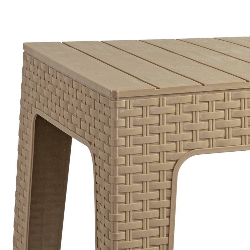 Sunnydaze 17.75" Square Outdoor Side Table - Beige - Set of 4