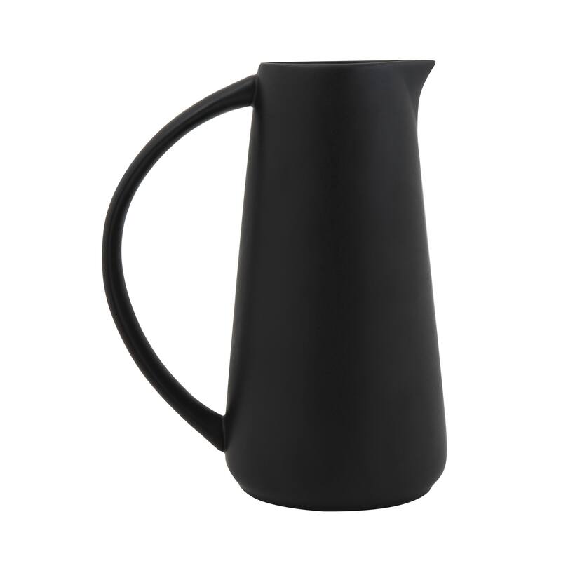 Stoneware Pitcher - 7.0"L x 4.8"W x 9.0"H - Black