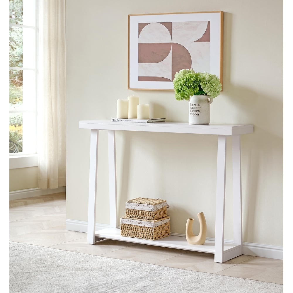 Emma Collection Wood 44" Modern Console Table with Shelf