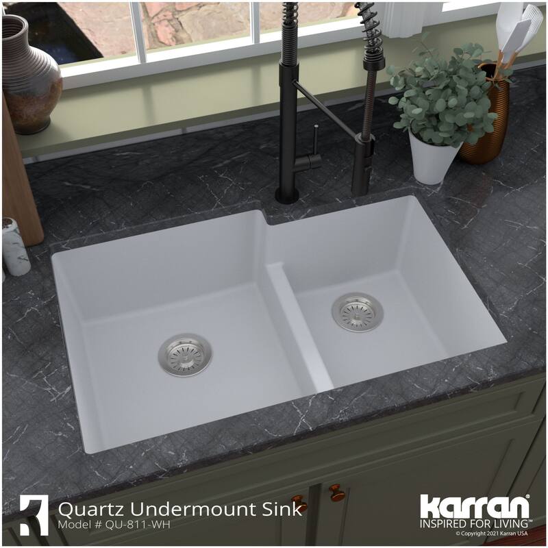 Karran USA QU-811 Quartz QU 32" Undermount Double Basin Quartz