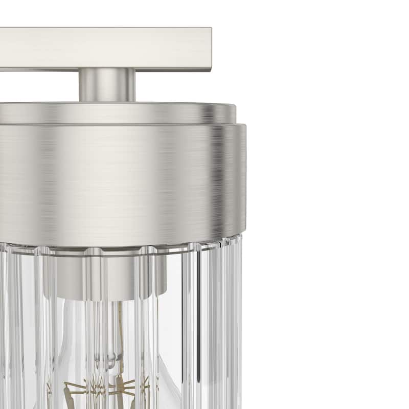 Hunter Gatz Ribbed Glass Vanity Wall Light - Bathroom - Glam, Fluted Glass - Damp Rated!