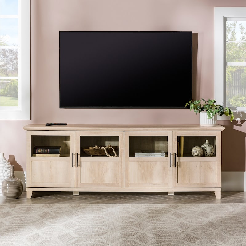Middlebrook 70-inch Split Panel 4-Door TV Stand - White Oak