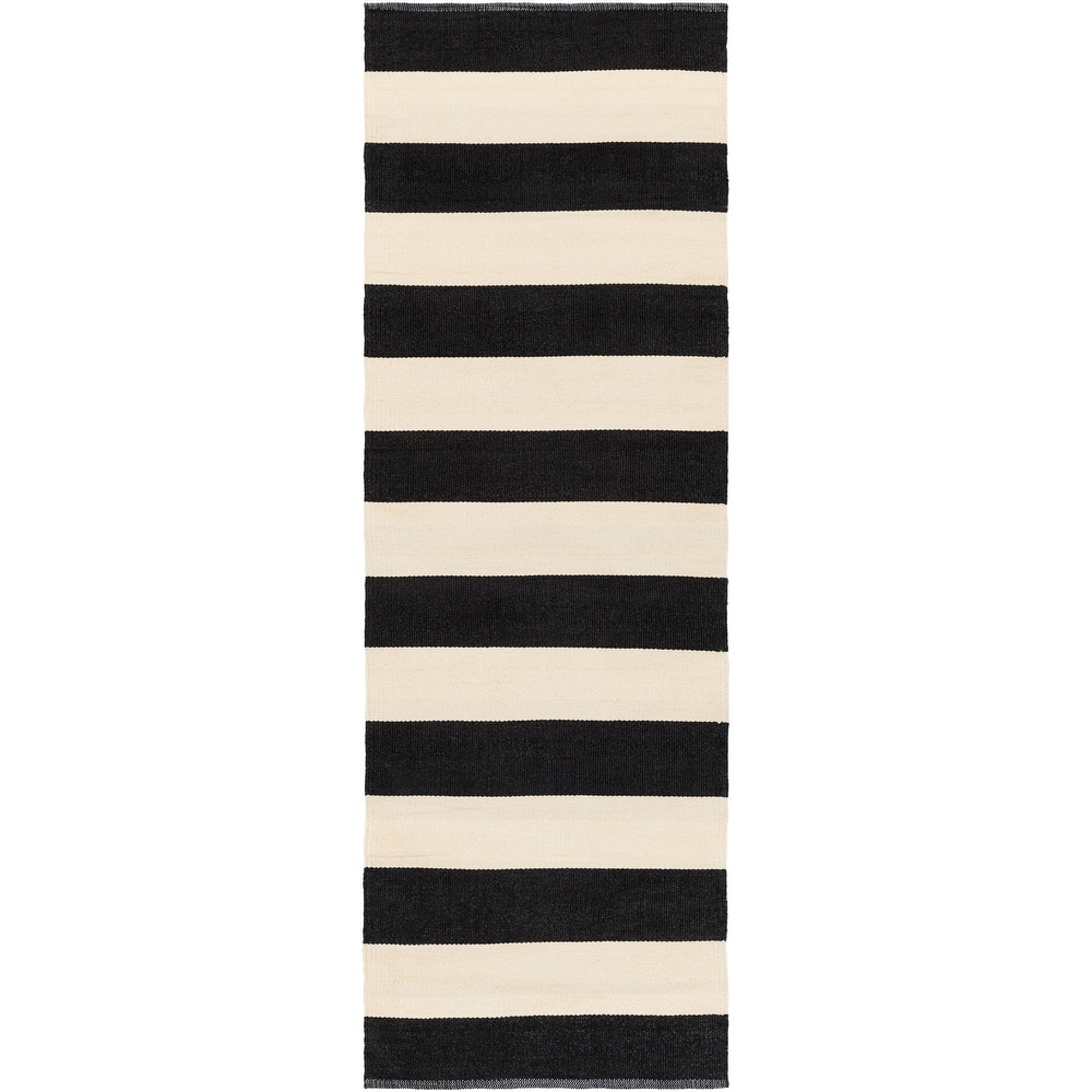 Jonas Hand Woven Casual Stripe Indoor/Outdoor Area Rug
