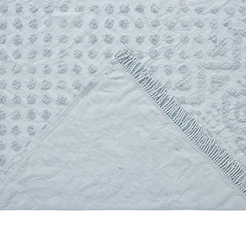 Better Trends Heirloom Collection 100% Cotton Tufted lightweight Medallion Design Machine Washable Bedspread Set