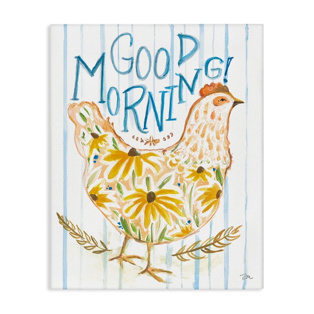 Stupell Good Morning Farmhouse Hen Canvas Wall Art Design By Jessica Mingo