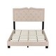 preview thumbnail 4 of 5, Full Size Velvet Upholstered Platform Bed with Tufted Headboard and Decorative Rivet Accents