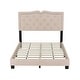 preview thumbnail 18 of 40, Queen Size Velvet Platform Bed with Tufted Headboard and Rivet Design