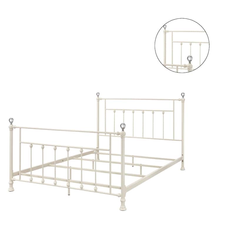 Metal and Acrylic Bed in White Finish