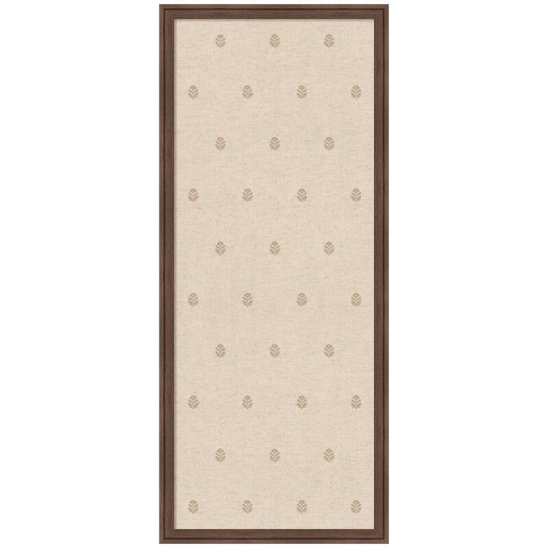 Kate and Laurel Pinboard Beige Botanical Block Print - 18x42 - Florence Medium Brown