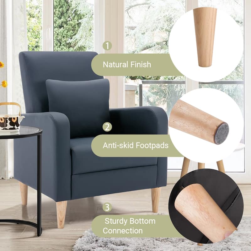 Fabric/Leather Modern Accent Chairs with Lounge Seat