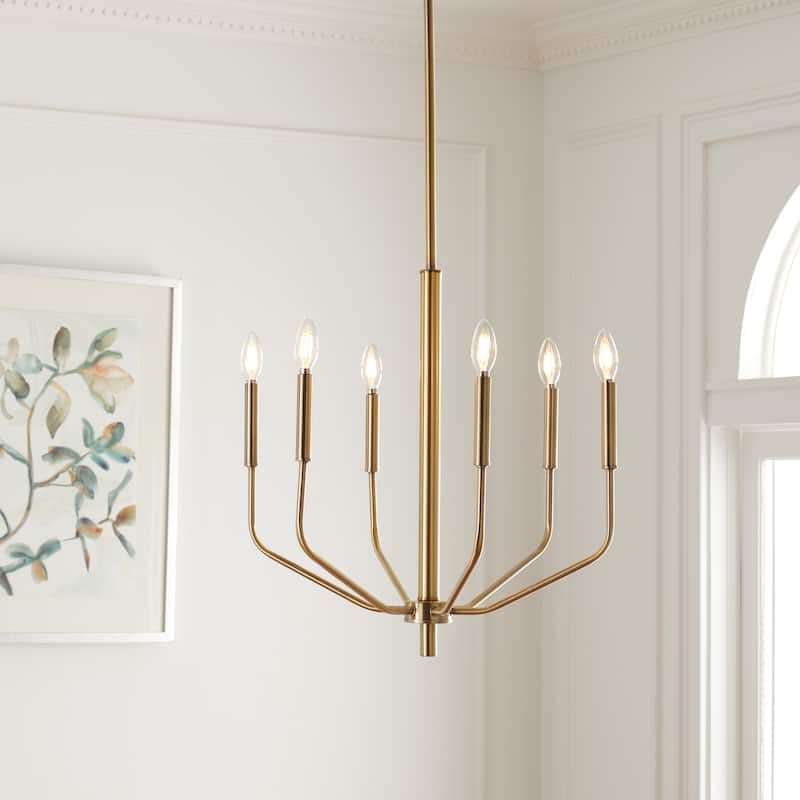 SAFAVIEH Chandelier Rosey 22" Modern & Contemporary Chandelier (3-Bulb) - 22" W x 22" D x 45" H - Antique Brass