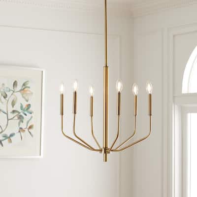 SAFAVIEH Chandelier Rosey 22" Modern & Contemporary Chandelier (3-Bulb) - 22" W x 22" D x 45" H - Antique Brass