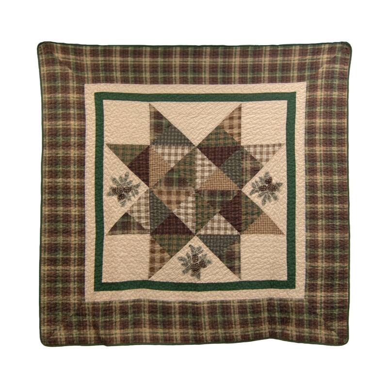 Donna Sharp Pine Star Cotton Throw - Beige/Green/Brown - Throw