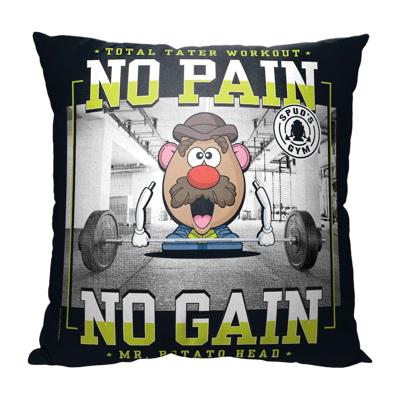 Hasbro Mr. Potato Head 18 Inch Throw Pillow - 18" x 18" - Tater Workout