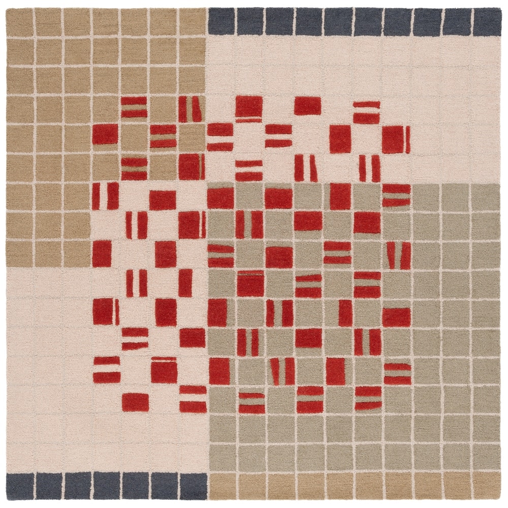 SAFAVIEH Handmade Genre Roos Mid-Century Modern Wool Rug