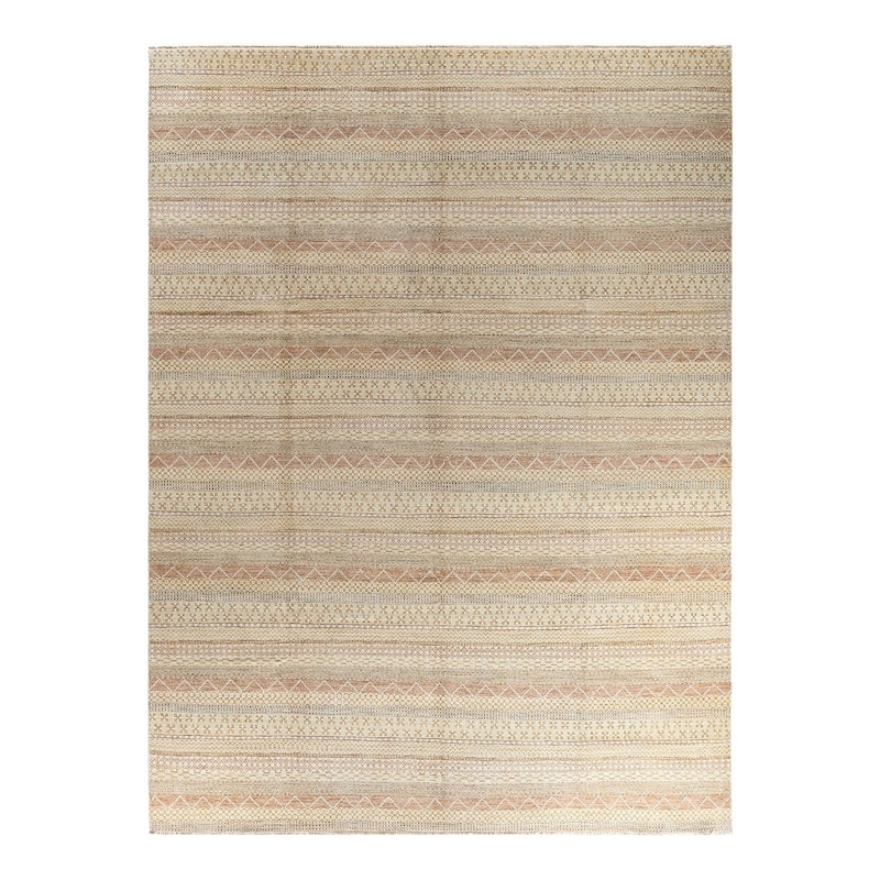 Gabbeh One-of-a-Kind Hand-Knotted Area Rug - Beige, 9' 3" x 12' 3" - 9' 3" x 12' 3"