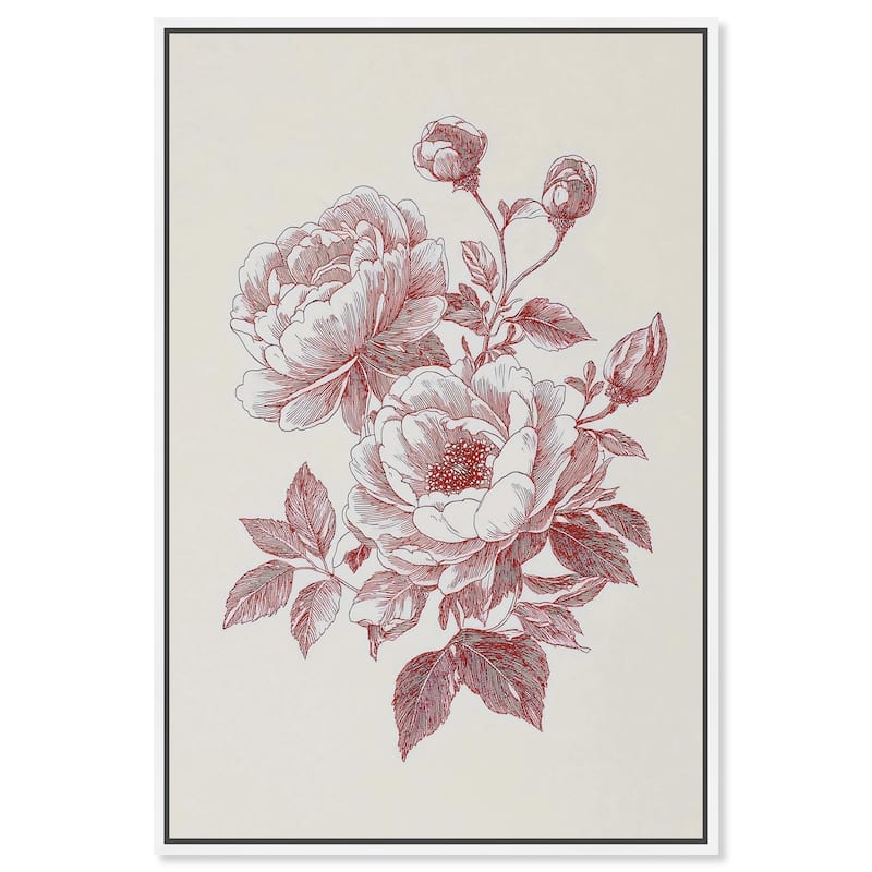 Breezy Red Pencil Blooms Canvas by Art Remedy - 30" x 45" - White