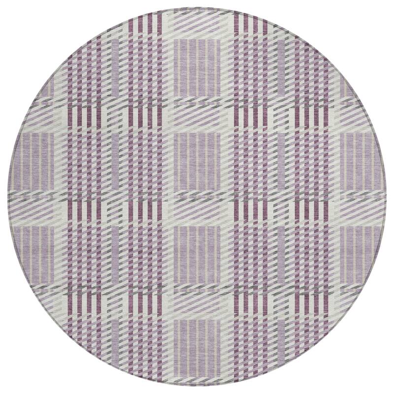 Machine Washable Indoor/ Outdoor Geometric Stripe Chantille Rug