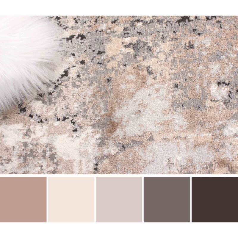 ECARPETGALLERY Machine Made Bronte Taupe Area Rug