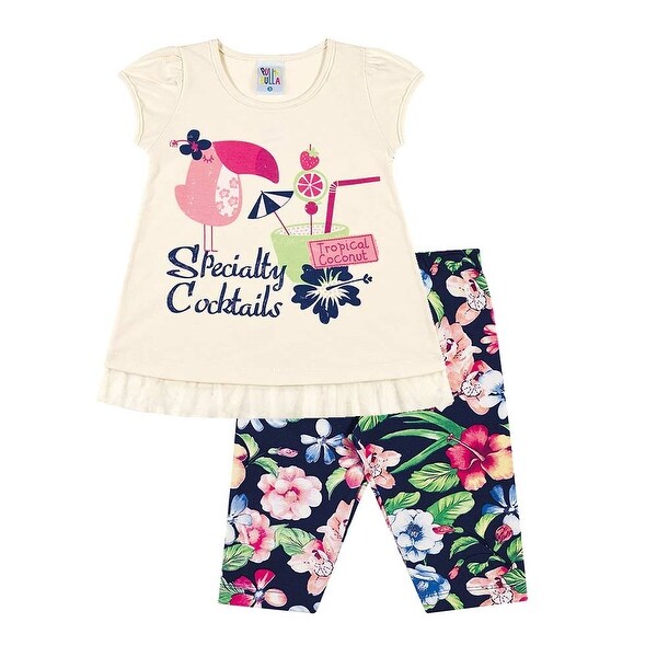 Toddler Girl Outfit Graphic Tee and Capri Leggings Set Pulla Bulla 1-3 Years