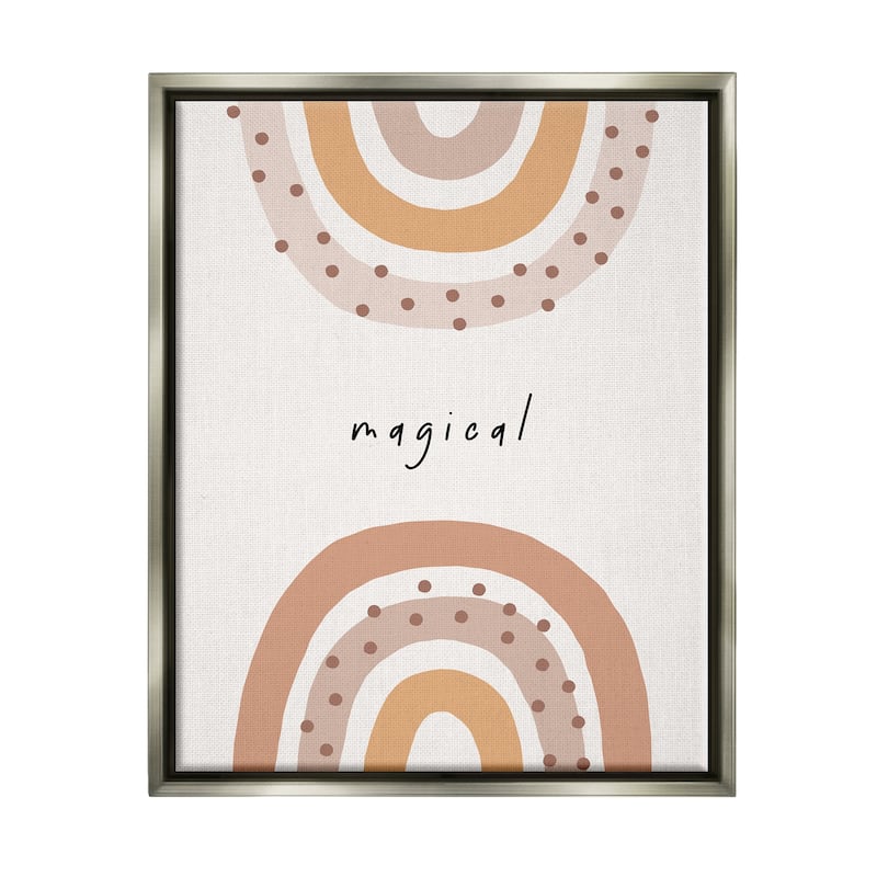 Stupell Muted Magical Rainbows Framed Floater Canvas Wall Art Design by LSR Design Studio - 25 x 31 - Grey