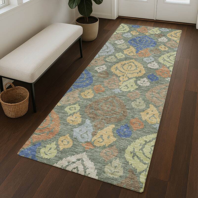 Machine Washable Indoor/ Outdoor Casual Zona Chantille Rug