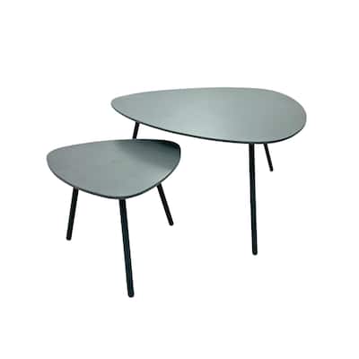 Penny Polystone Nesting Coffee Table, Grey