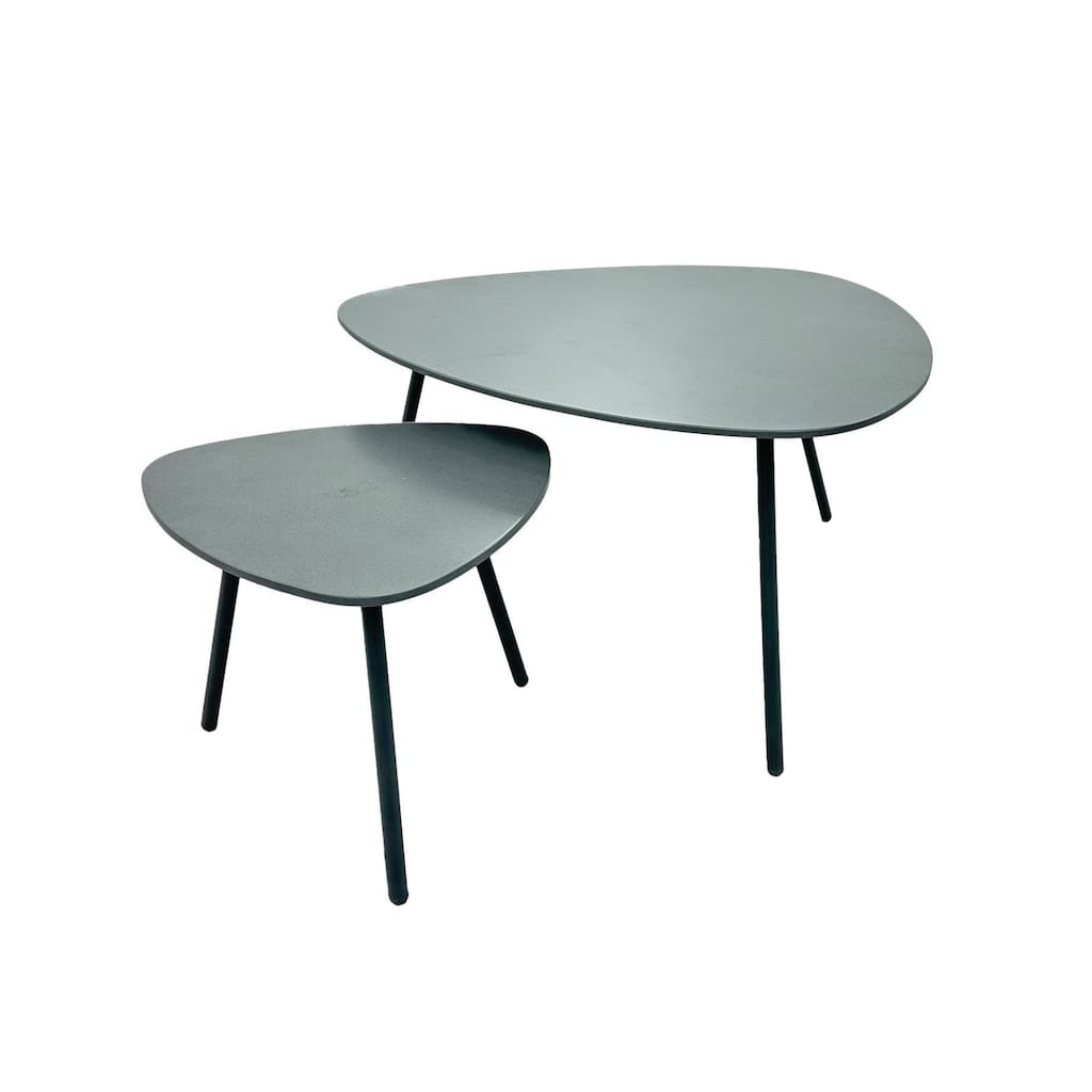 Penny Polystone Nesting Coffee Table, Grey