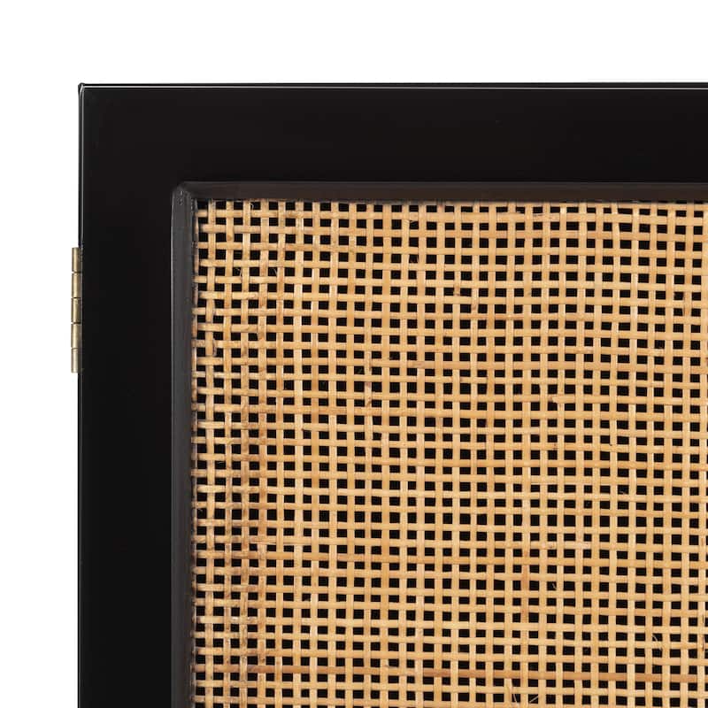 Kate and Laurel Ori Rattan Wall Cabinet