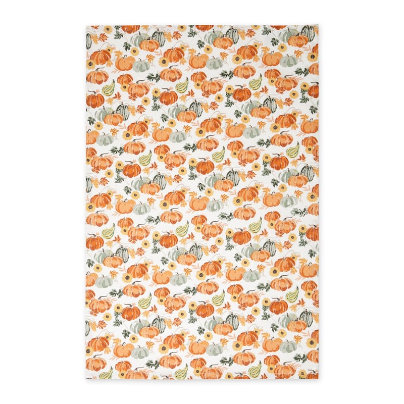 Autumn Pumpkins Printed Dishtowel (Set of 2)