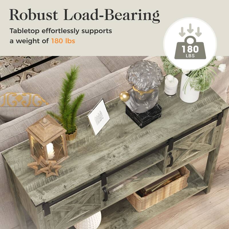 46" Console Table with Sliding Barn Door