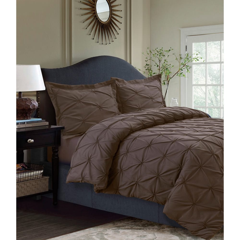 Sydney Oversized 3-piece Pintuck Duvet Cover Set