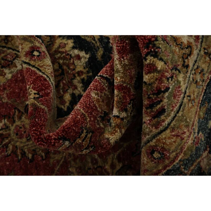 Hand Knotted Oriental 100% Wool Carpet Traditional Geometric Red Peshawar Area Rug - 9' 0'' X 6' 0''