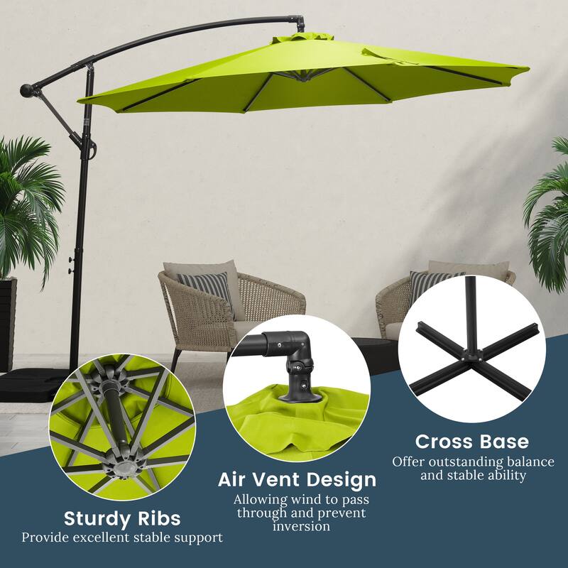 Weller 10-foot Offset Cantilever Hanging Patio Umbrella