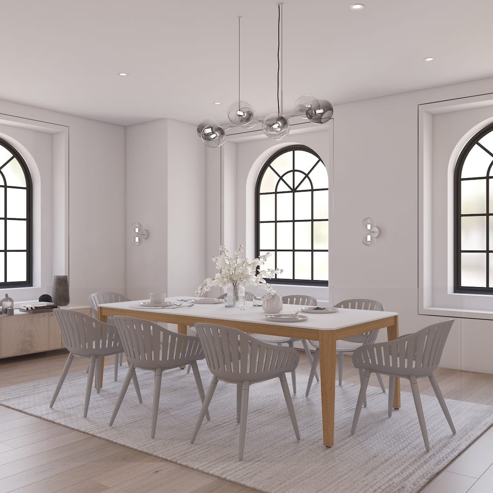 Midtown Concept FSC Certified Wood 9pc Indoor Eighter Dining Room Set