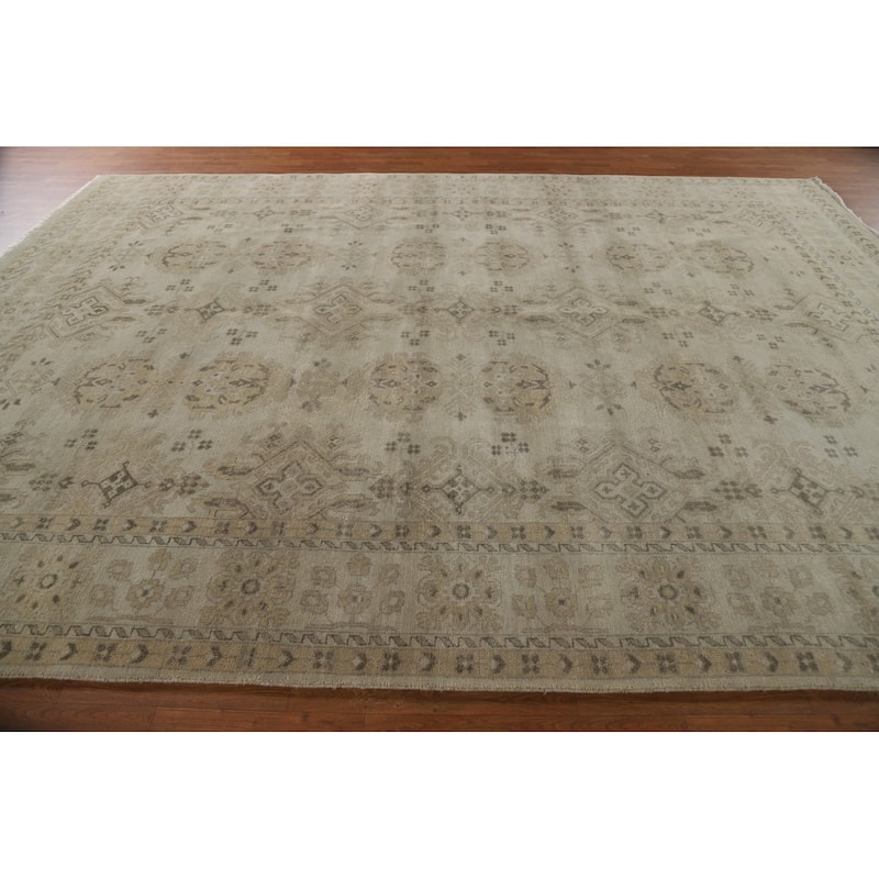 Oushak Area Rug Hand-Knotted Oriental Wool Carpet - 8'11"x 12'0"