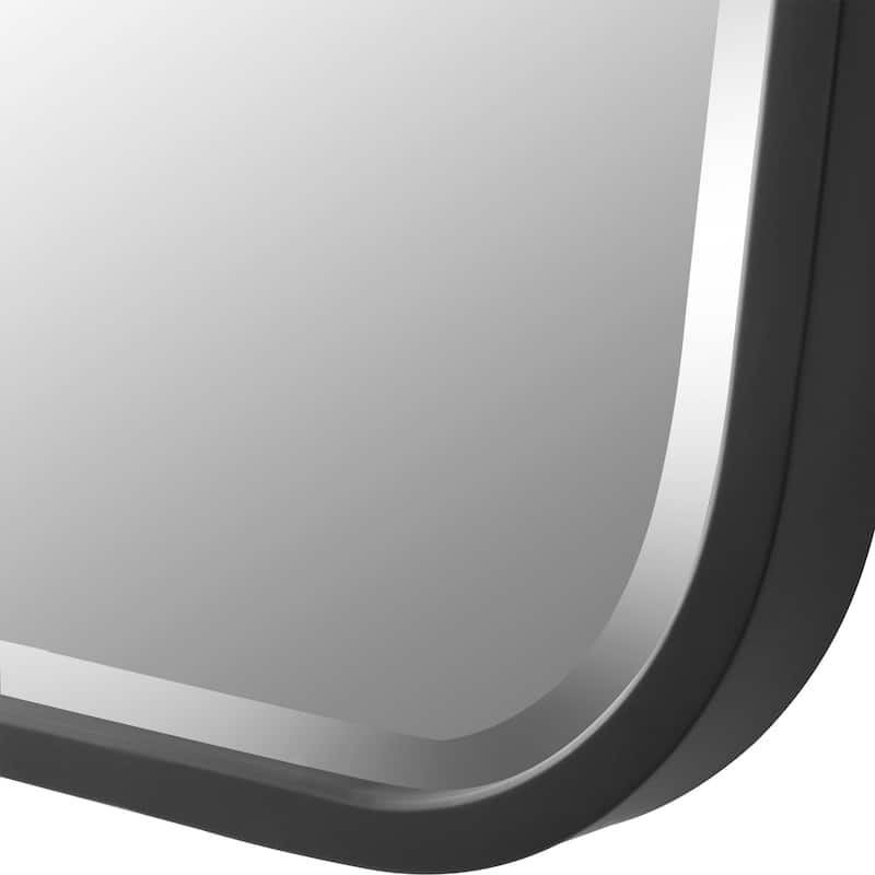 Handcrafted Tiara Curved Wall Mirror - 40" - Black