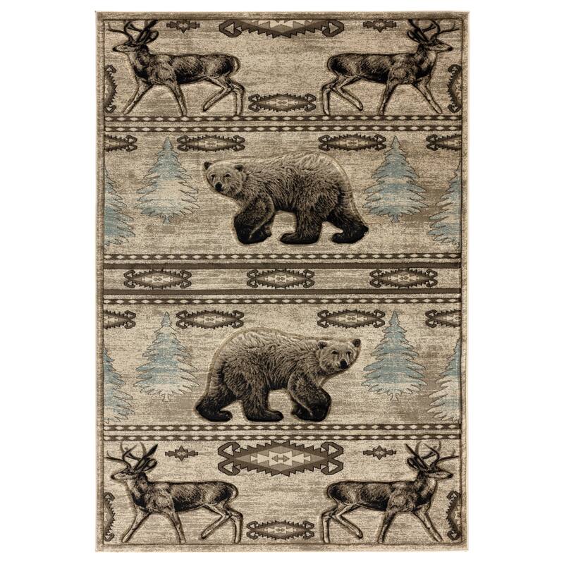 Wild Life Collection Beige/Cream Area Rug - 8'1'' X 10'5''