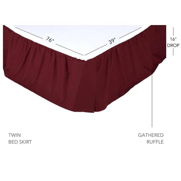 Primitive Bedding VHC Solid Color Bed Skirts Gathered Cotton