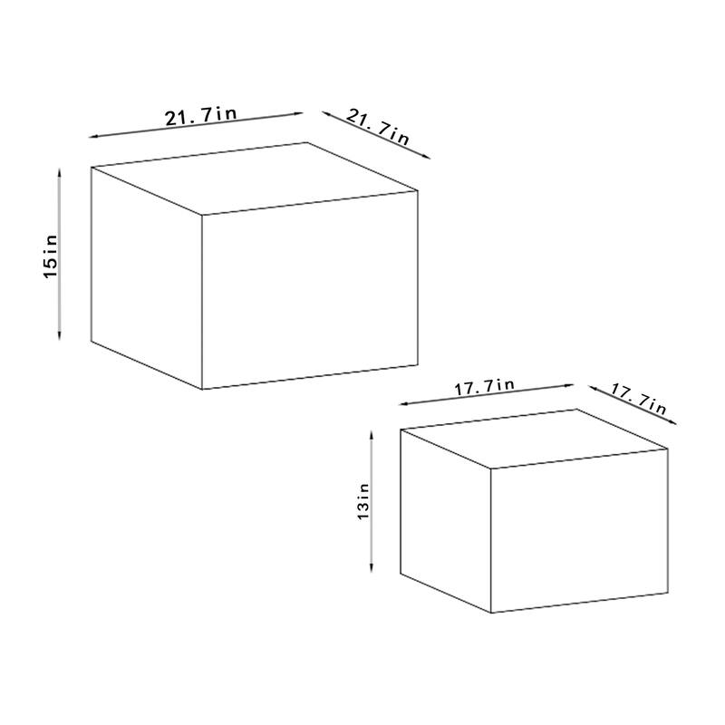 Caffoz Modern Square Faux Marble Nesting Coffee Tables - Set of 2