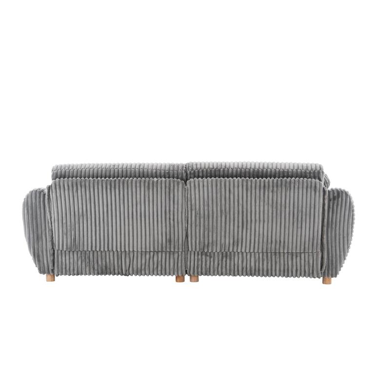 Oversized Corduroy Loveseat Couch Deep Seat Sofa with Solid Wood Frame