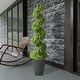 preview thumbnail 2 of 3, Puleo International 5 ft. Topiary Spiral Boxwood Artificial Tree