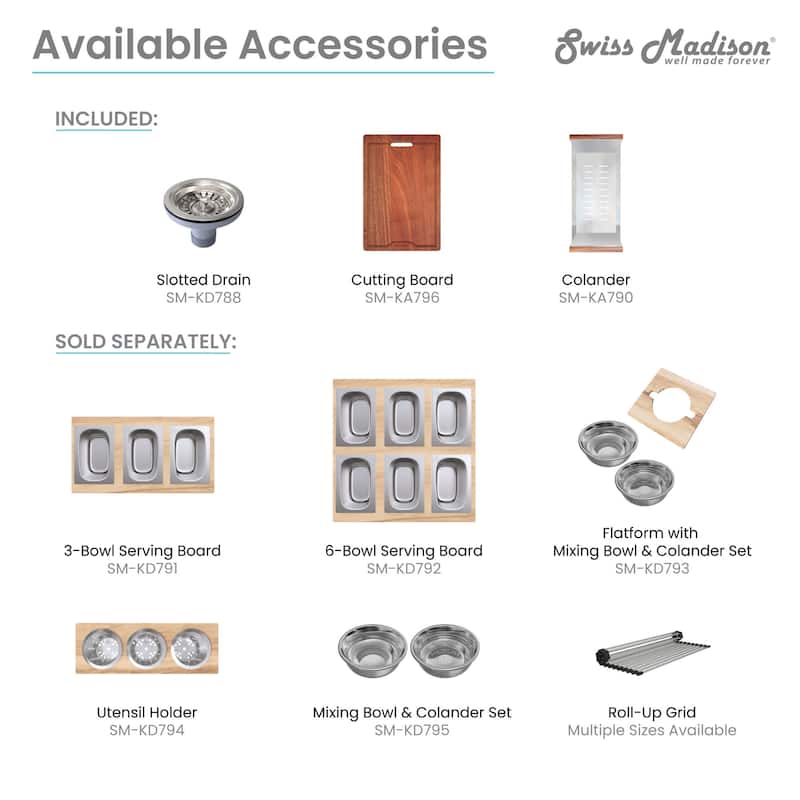 Swiss Madison SM-KU748 Rivage 30" Undermount Single Basin Stainless