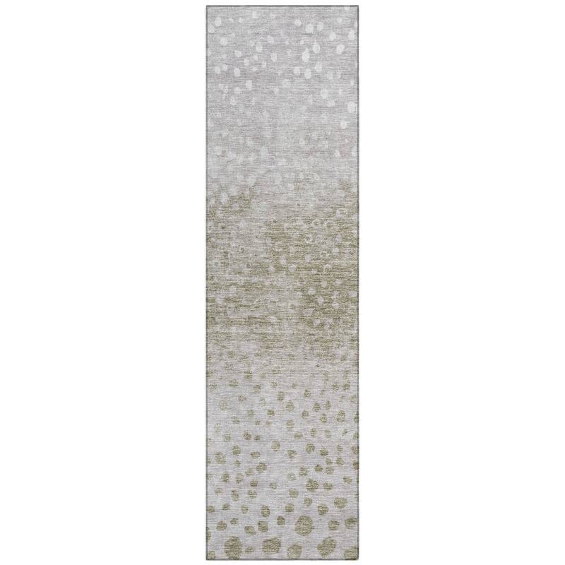 Machine Washable Indoor/ Outdoor Abstract Modern Chantille Rug