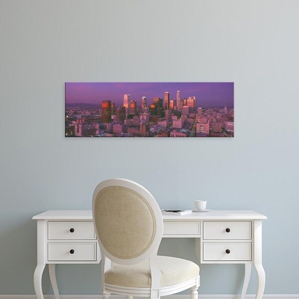Easy Art Prints Panoramic Images's 'Los Angeles, Skyline, Sunset, California' Premium Canvas Art