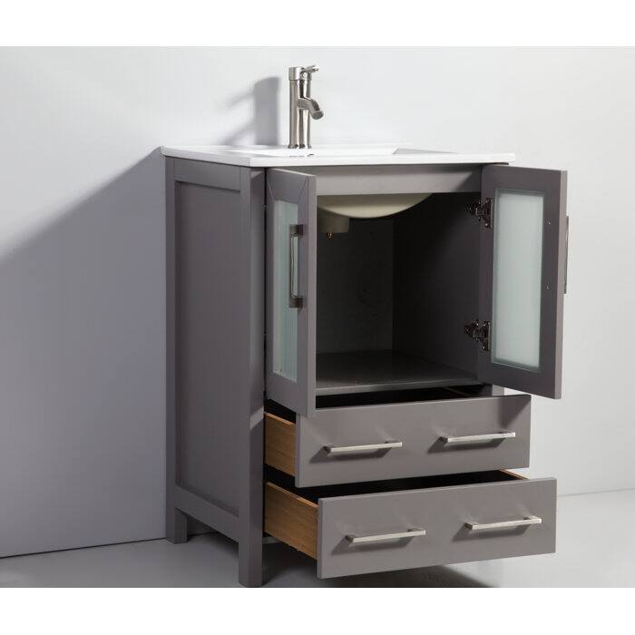 Vanity Art 60 in. Double Sink Bathroom Vanity with Top and Mirrors - 60 X 18.1 X 35.8